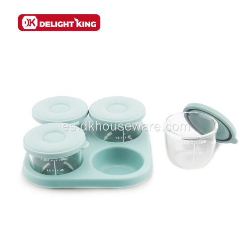 Mini envases de vidrio para comida para bebés con organizador